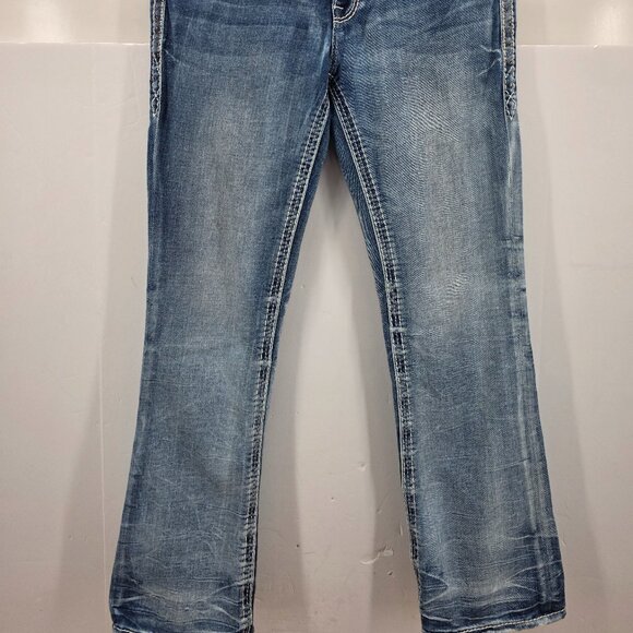 Rock Revival Yanka Jeans Women's 30 Bootcut Mid-Rise Stretch Flap Pocket Blue - Picture 9 of 10